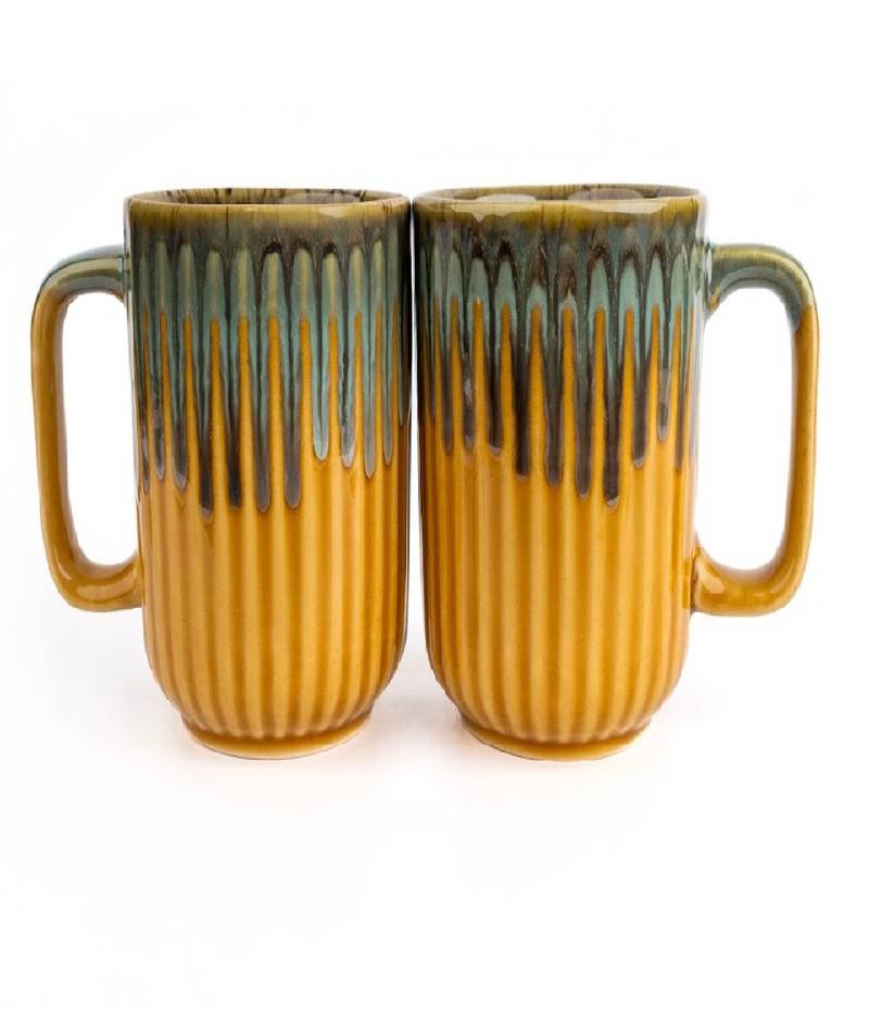 Aqua drizzle mugs