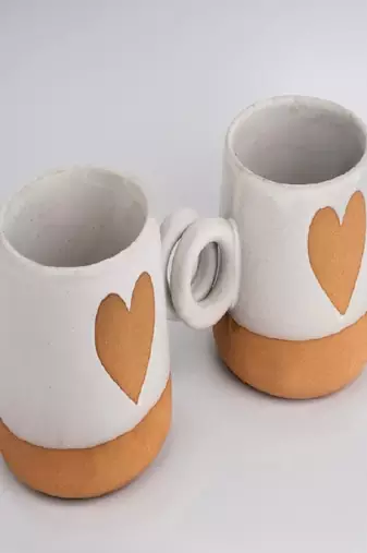 Golden heart mug