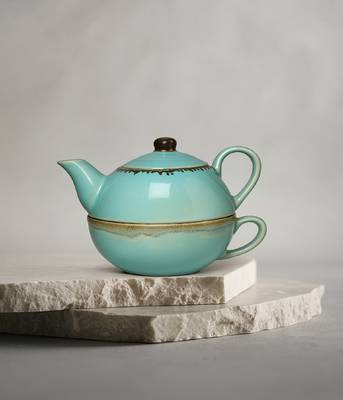 Midnight pour tea set for one 1