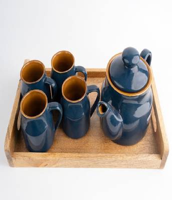 Midnight bloom tea set with tray 2