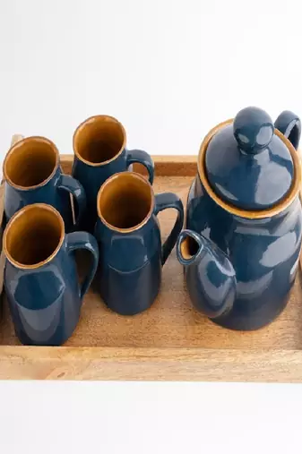 Midnight bloom tea set with tray