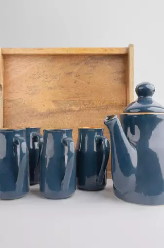 Midnight bloom tea set with tray