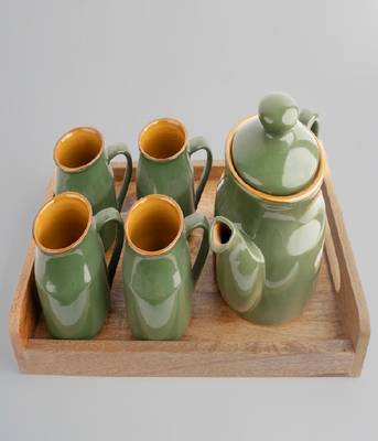 Midnight bloom tea set with tray 4