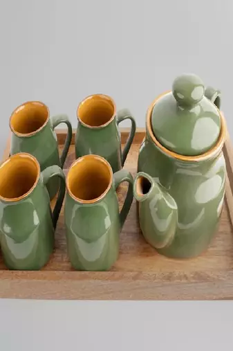 Midnight bloom tea set with tray
