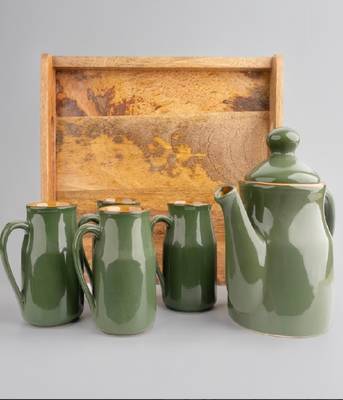 Midnight bloom tea set with tray 5