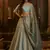blue dori embroidered organza lehenga set choli with dupatta
