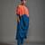 Orange and blue cotton kurta set