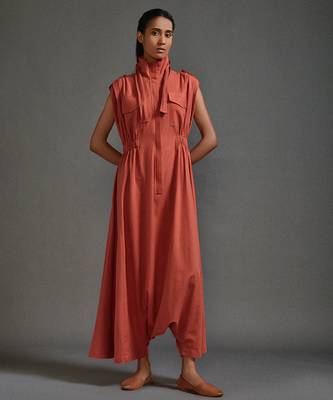 Orange cotton dress 1
