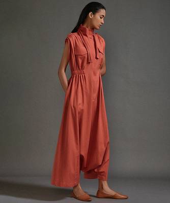 Orange cotton dress 2