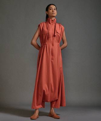 Orange cotton dress 3