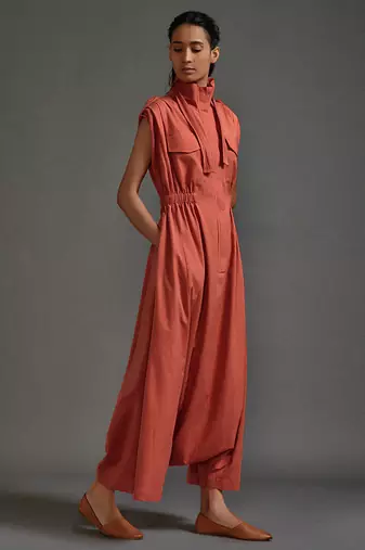 Orange cotton dress
