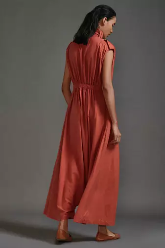 Orange cotton dress