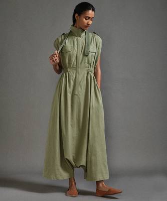Green cotton dress 1