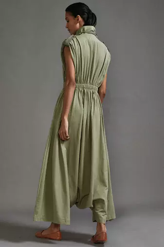 Green cotton dress