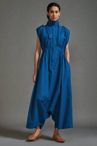 Blue cotton dress