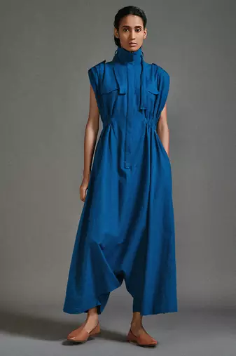 Blue cotton dress