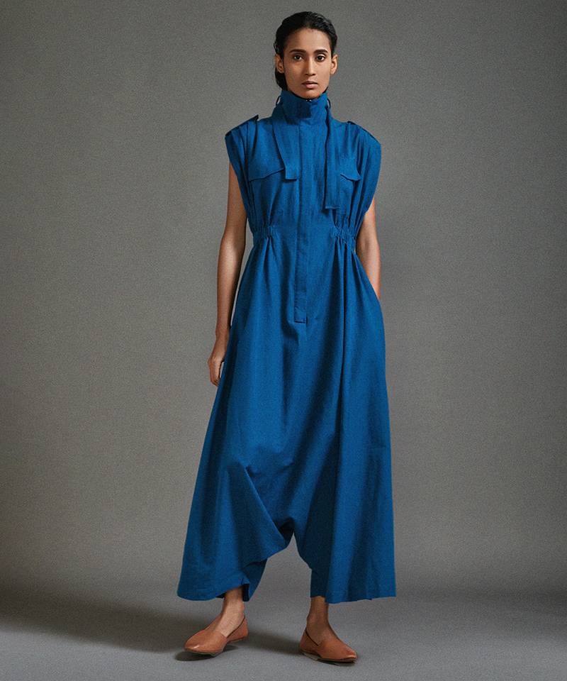 Blue cotton dress