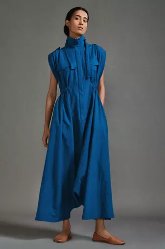 Blue cotton dress