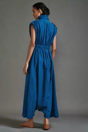 Blue cotton dress