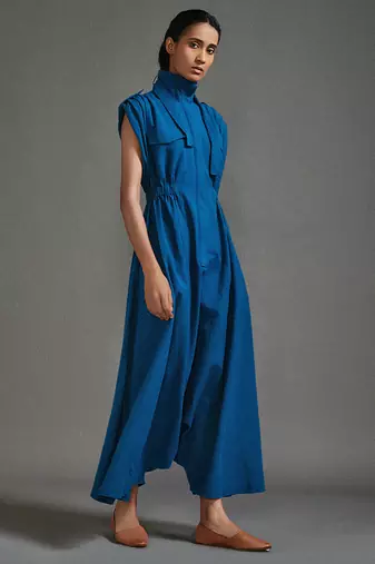 Blue cotton dress