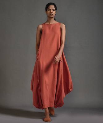 Orange cotton dress 1