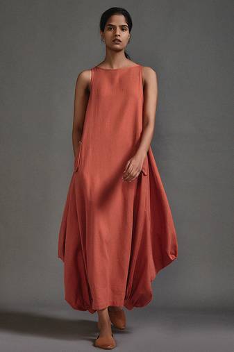 Orange cotton dress