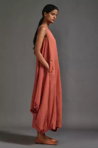 Orange cotton dress