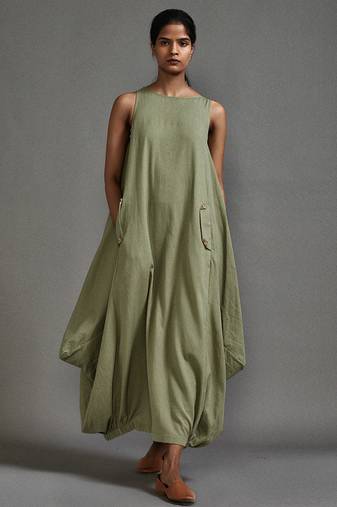 Green cotton dress