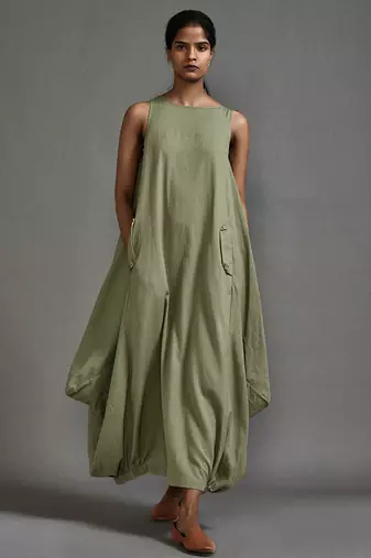 Green cotton dress