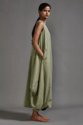 Green cotton dress