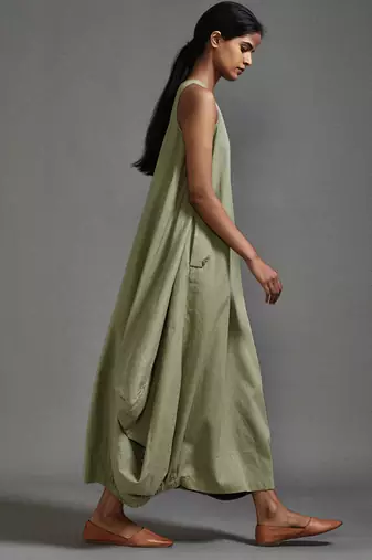 Green cotton dress