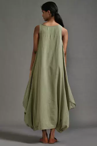 Green cotton dress