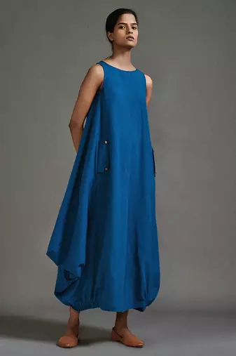 Blue cotton dress
