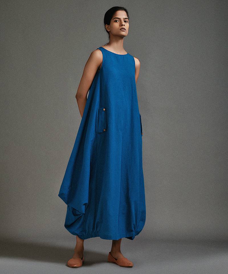 Blue cotton dress