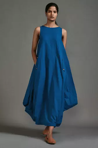 Blue cotton dress