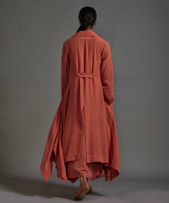 Orange cotton dress with jacket 2