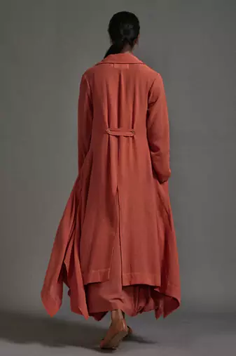 Orange cotton dress with jacket