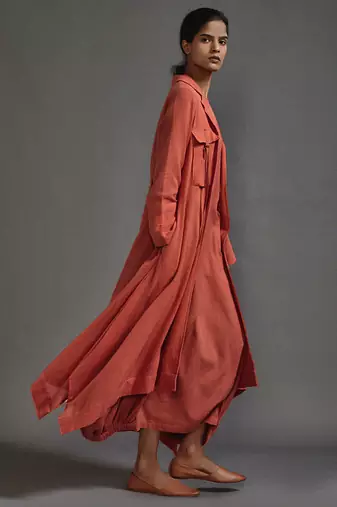Orange cotton dress with jacket