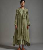 Green cotton dress with jacket