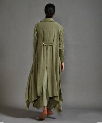 Green cotton dress with jacket 2