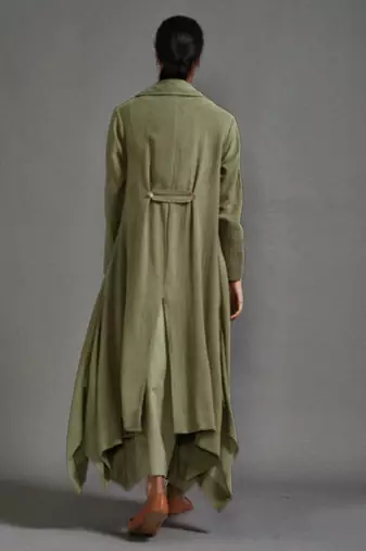 Green cotton dress with jacket