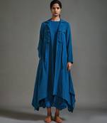 Blue cotton dress with jacket