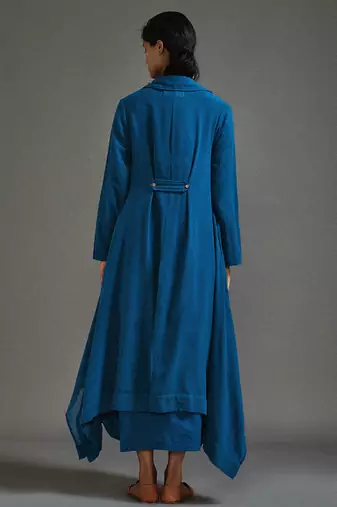Blue cotton dress with jacket