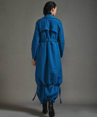 Blue cotton jacket with belt 4