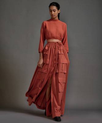 Orange cotton co ord set 1