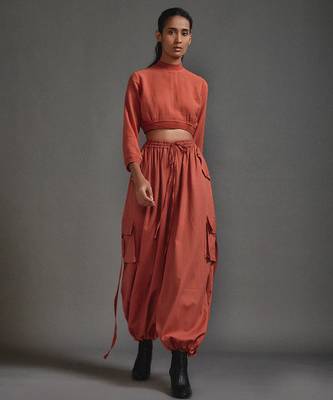 Orange cotton co ord set 2