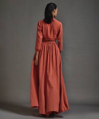 Orange cotton co ord set 3