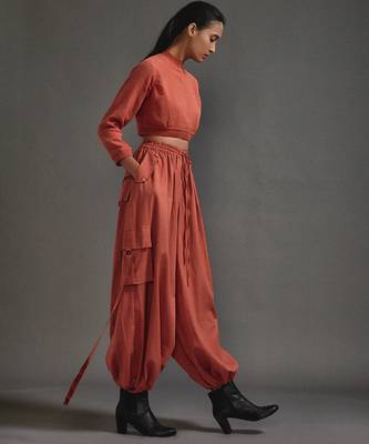 Orange cotton co ord set 4
