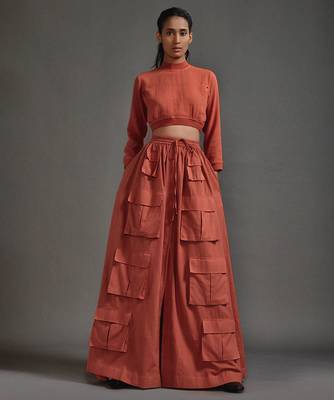 Orange cotton co ord set 5