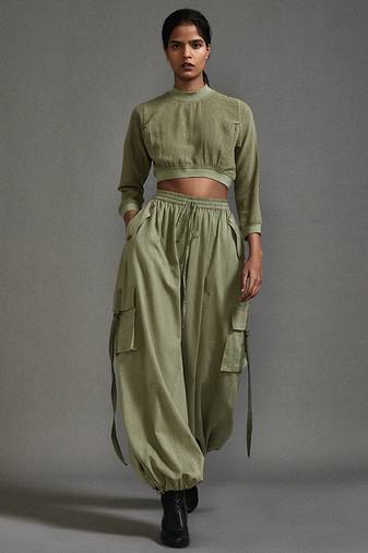 Green cotton co ord set